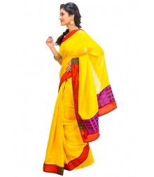 Yellow Color Self Design Wear Fashion Saree DSCH028